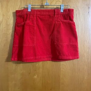 Forever 21 Red Corduroy/Velvet Mini Skirt